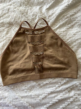 Load image into Gallery viewer, High neck taupe bralette
