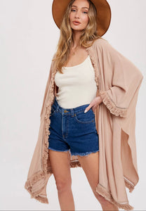 Fringe kimono