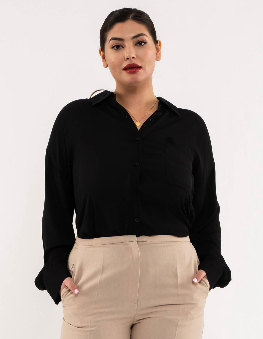 Black long sleeve blouse