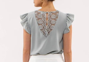 Lace back blouse