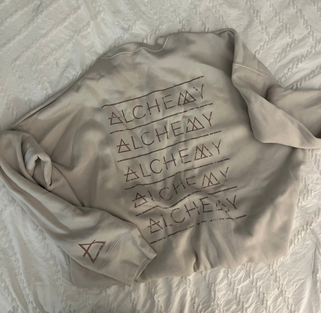 Alchemy repeat beige crew neck sweatshirt